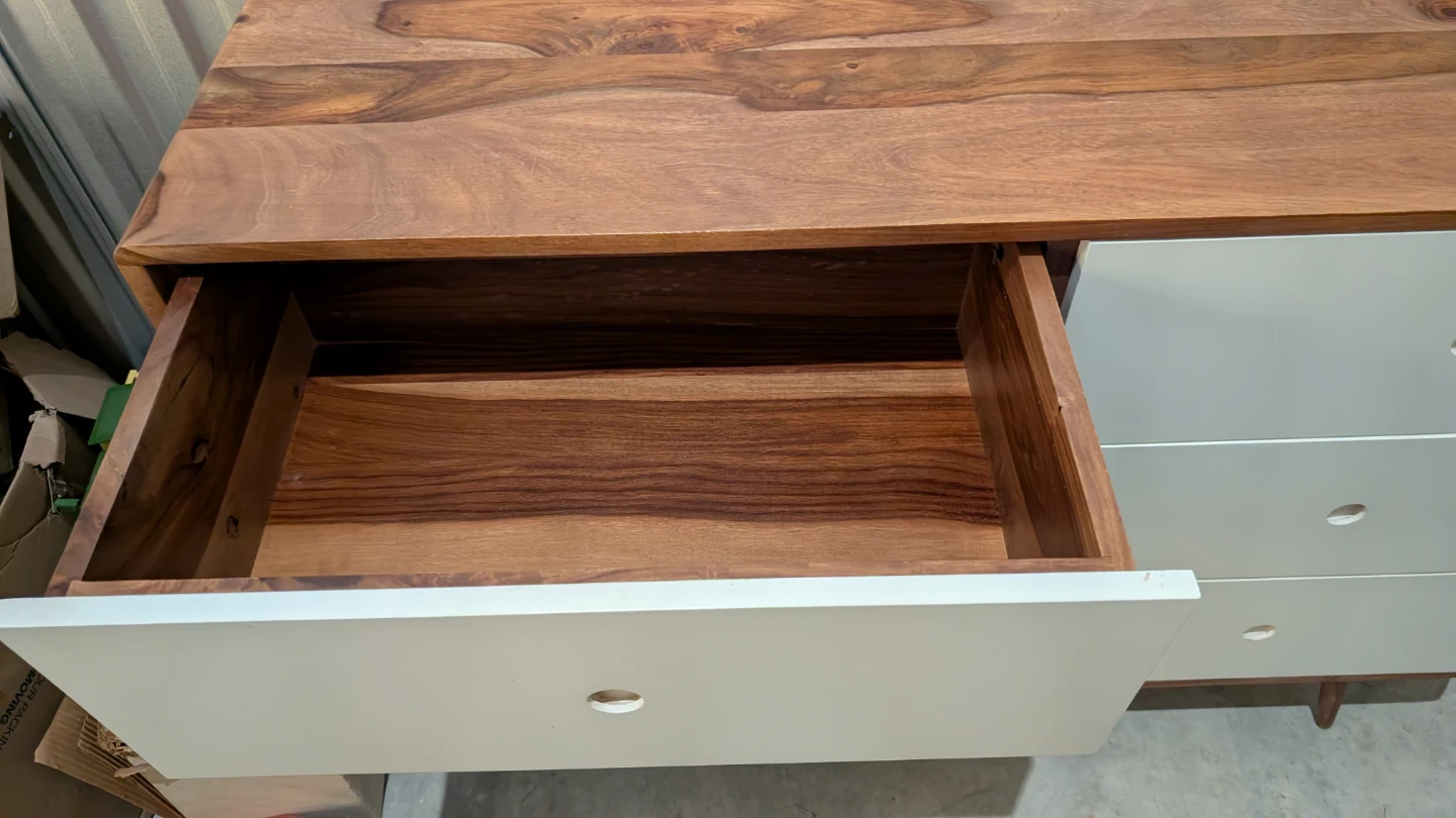 Wooden Dresser with 6 White Drawers - photo 5