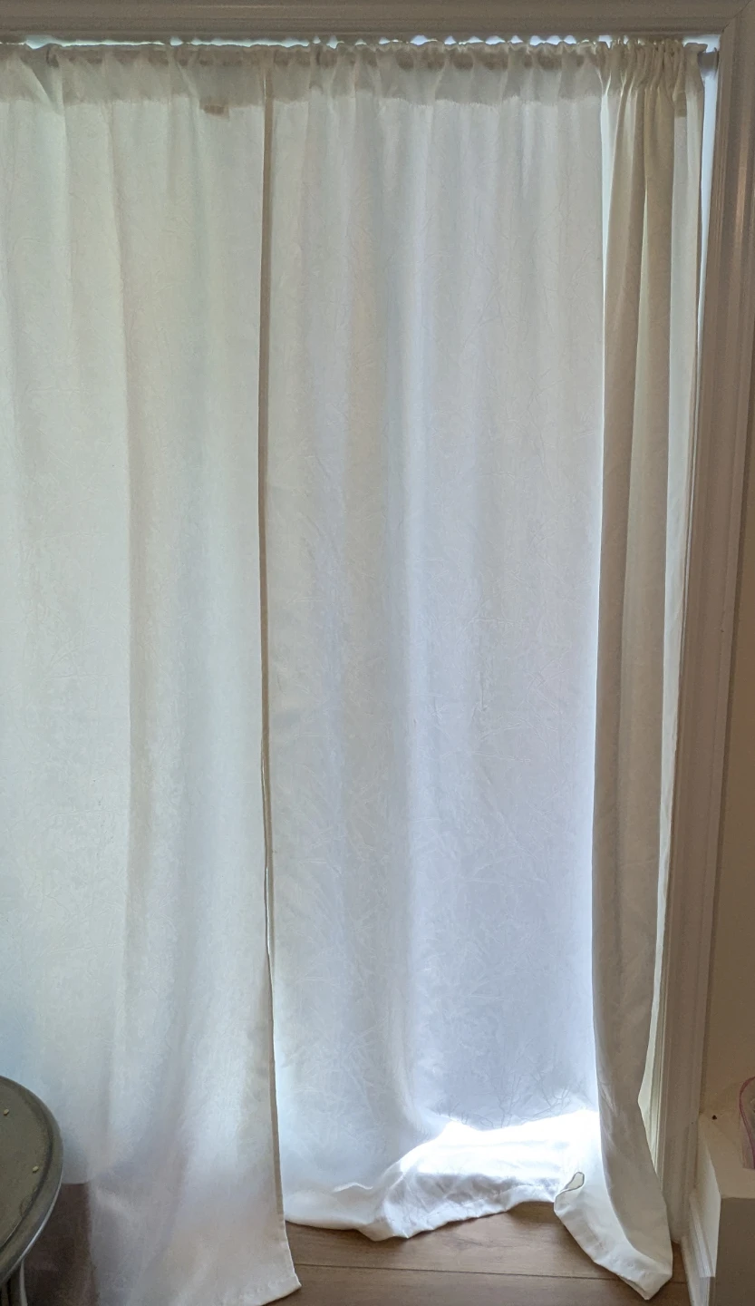 White textured curtains - photo 2