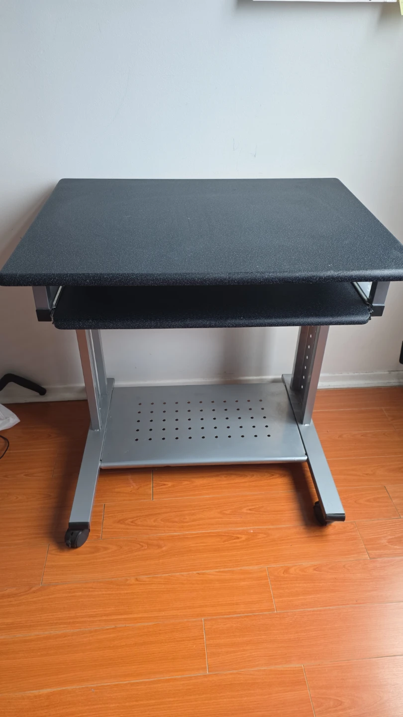Adjustable Height Rolling Computer Desk with Keyboard Tray - photo 3