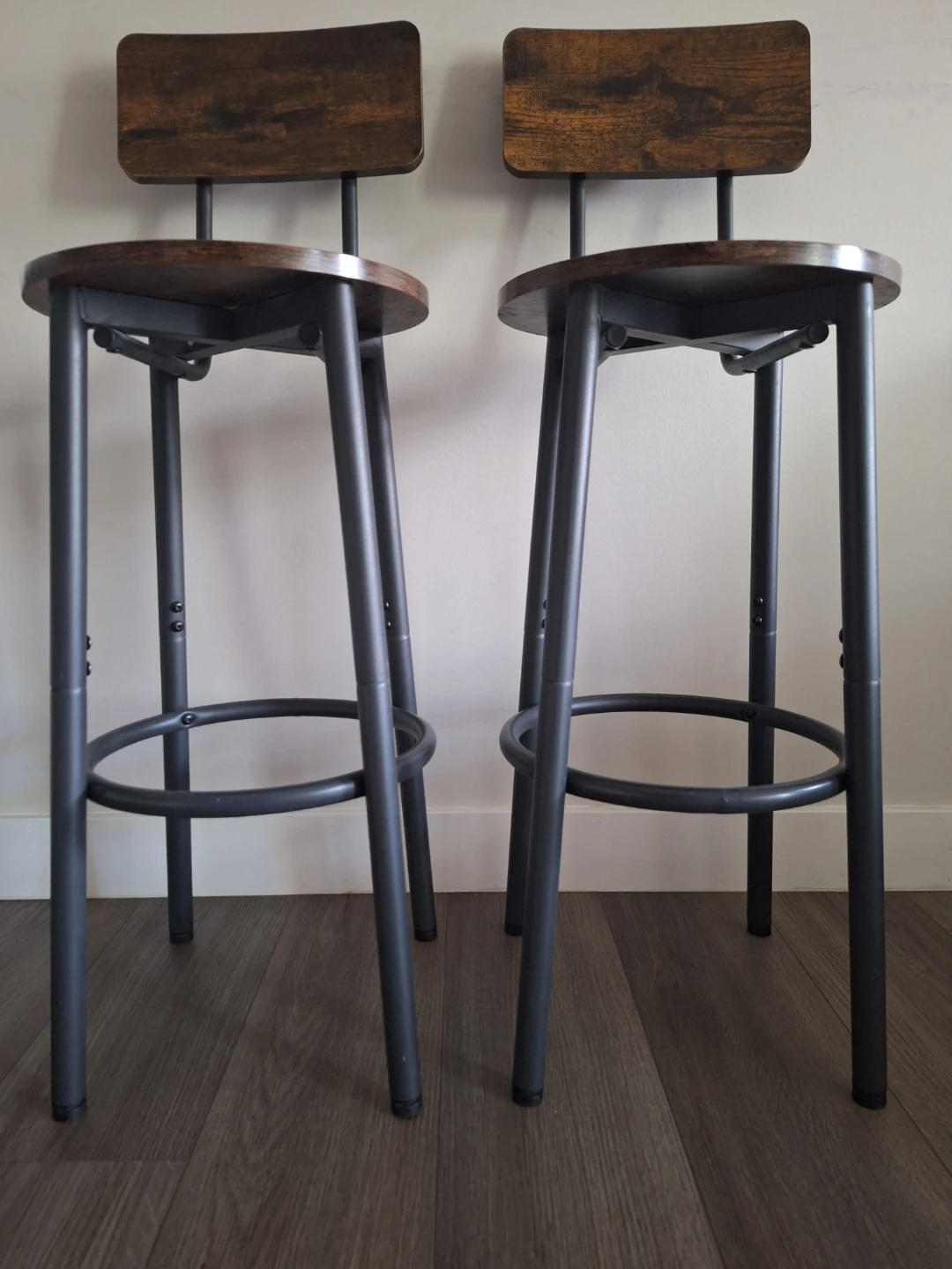 Set of 2 Industrial Style Bar Stools
