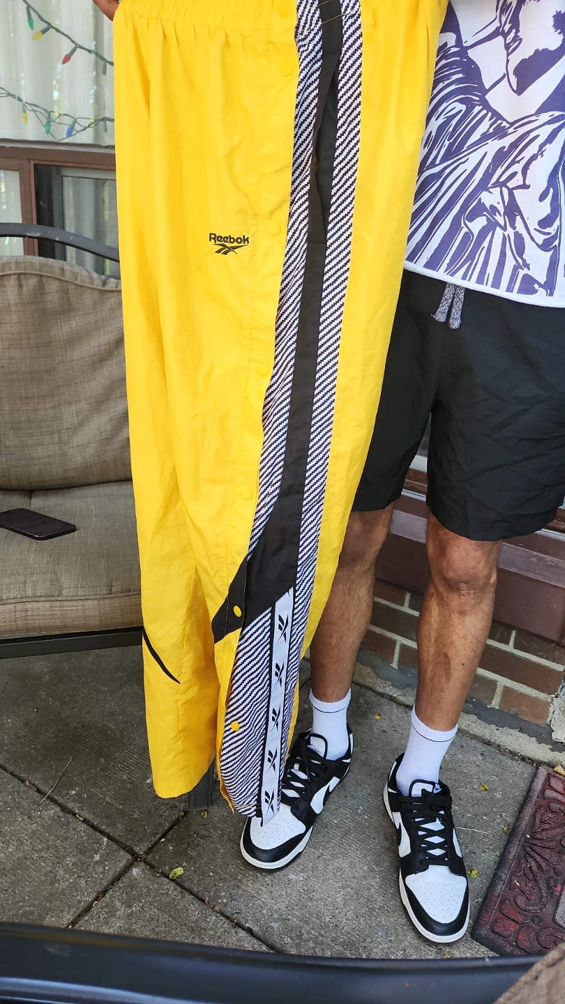 Reebok Yellow Snap Track Pants