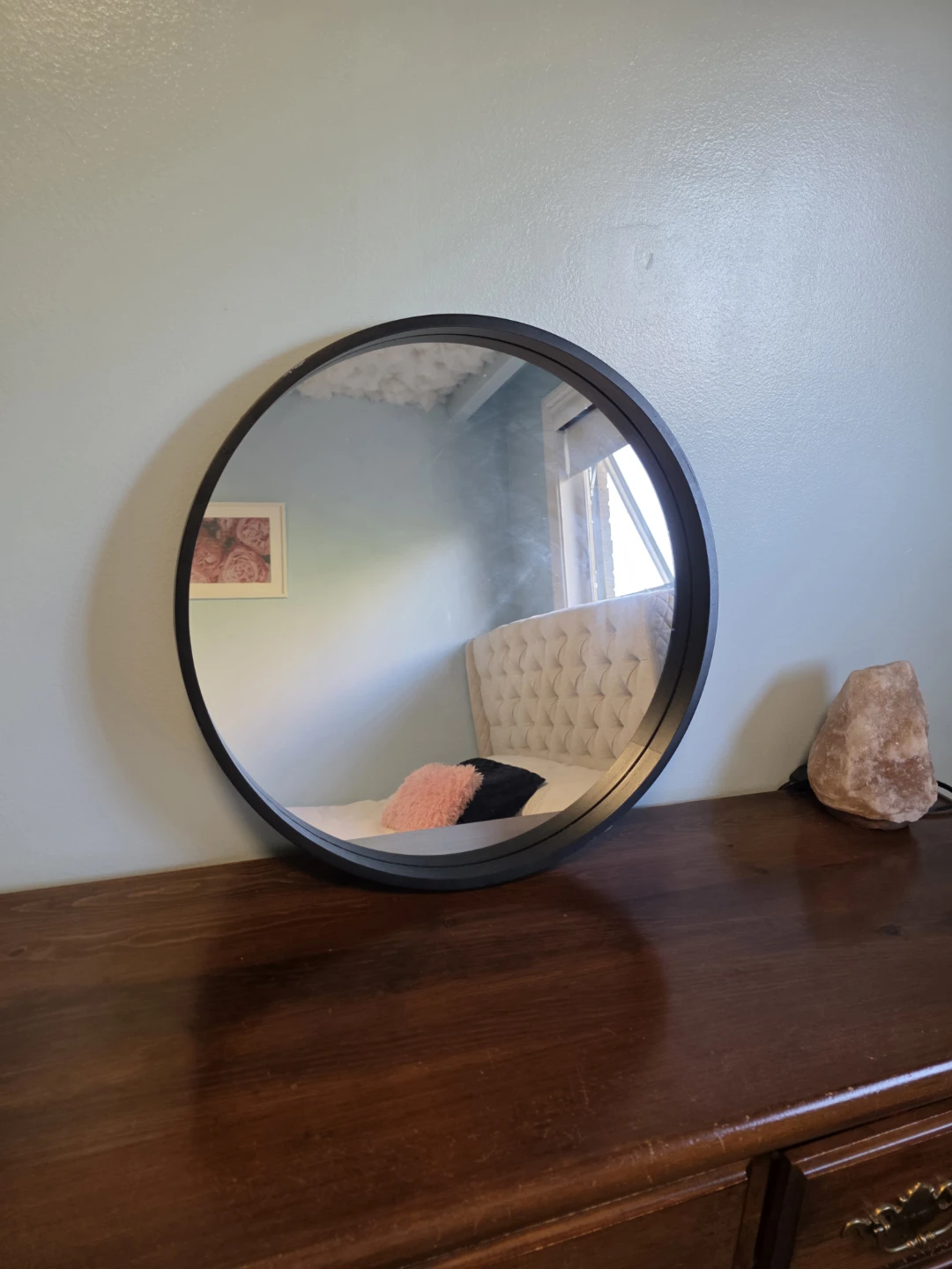 Round Black Framed Mirror - photo 2