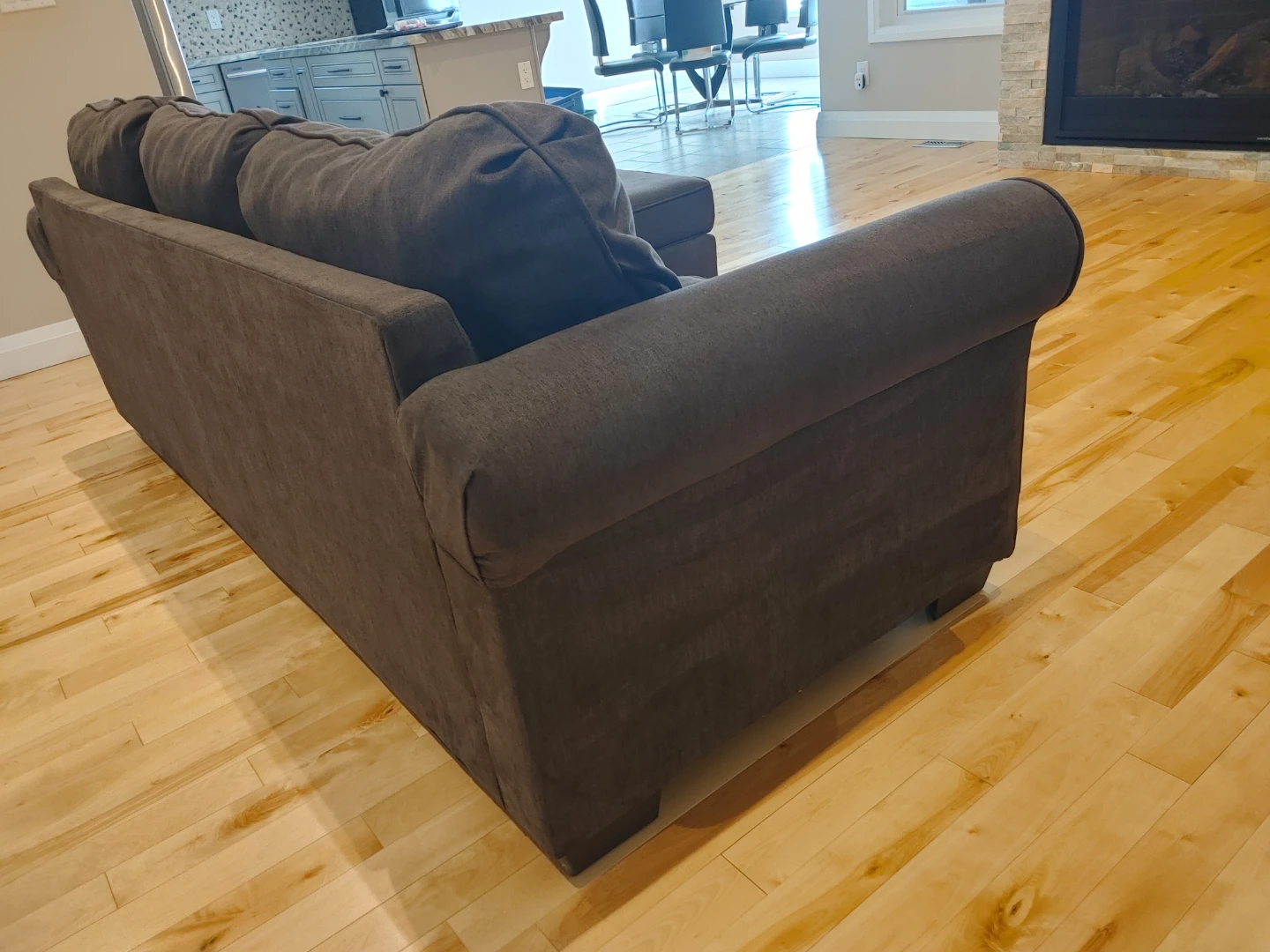 Brown-Grey Sectional Sofa with Chaise - photo 4