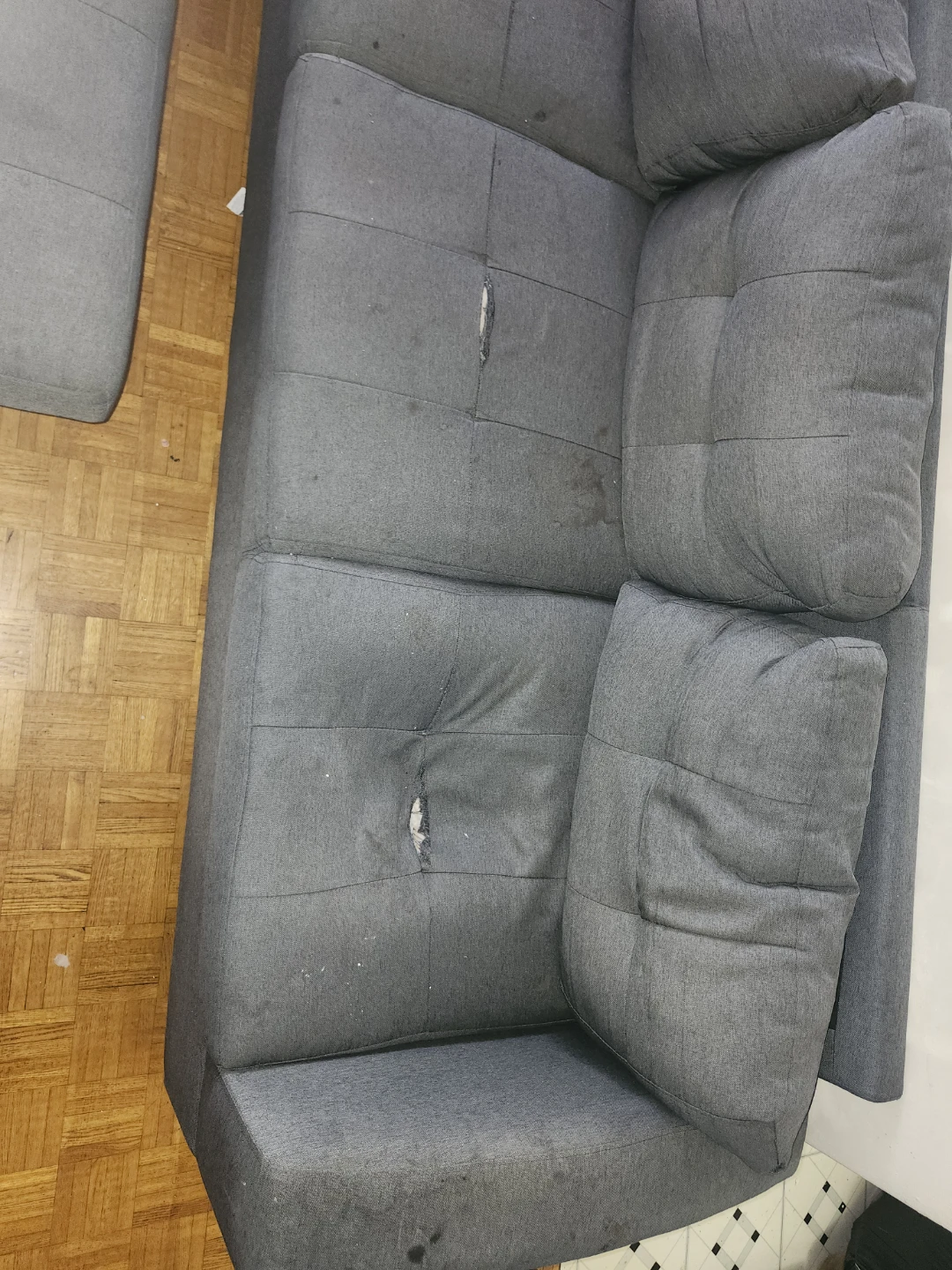 Grey Sectional Sofa with Storage Ottoman - photo 5