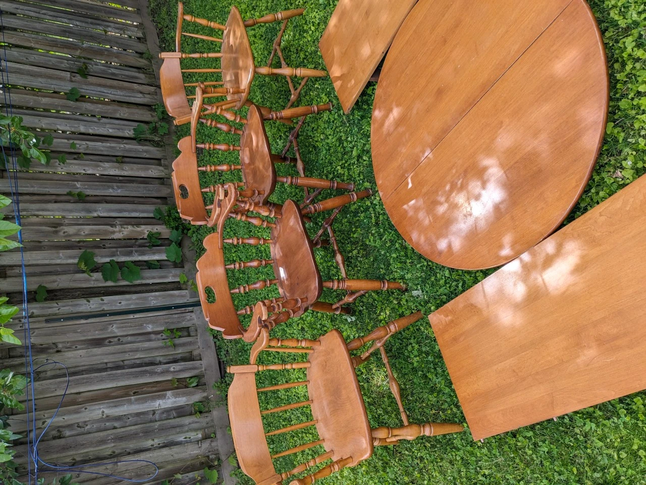 Vintage Wooden Dining Set with Table and Chairs - photo 3