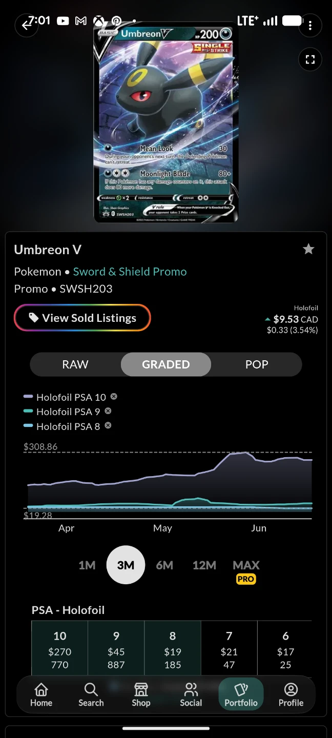 PSA 10 umbreon V