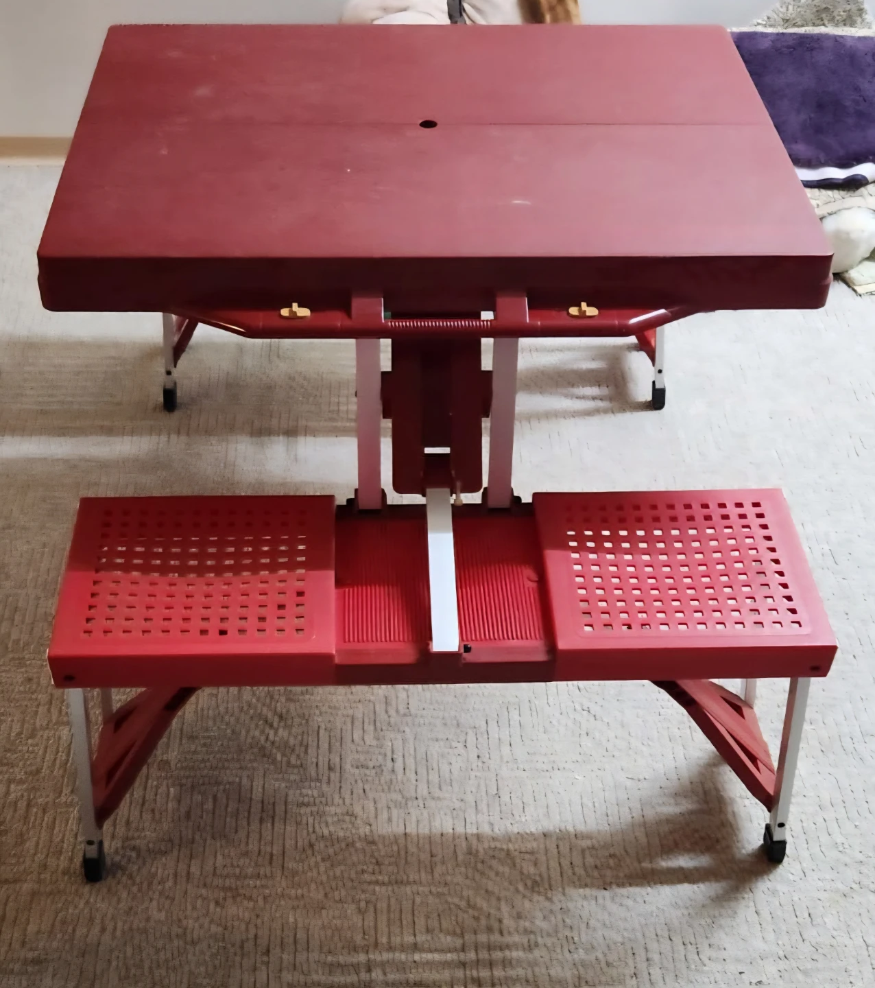 Red Folding Picnic Table and Bench Set - photo 2