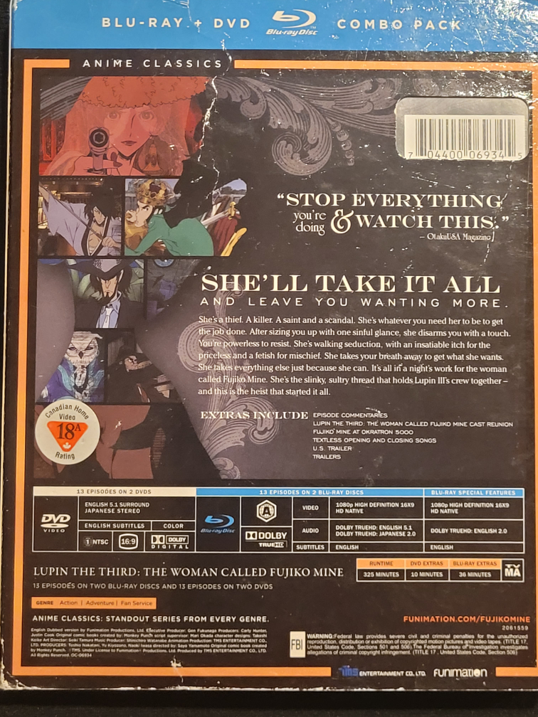 Lupin the Third: Fujiko Mine Blu-ray + DVD Combo Pack - photo 2