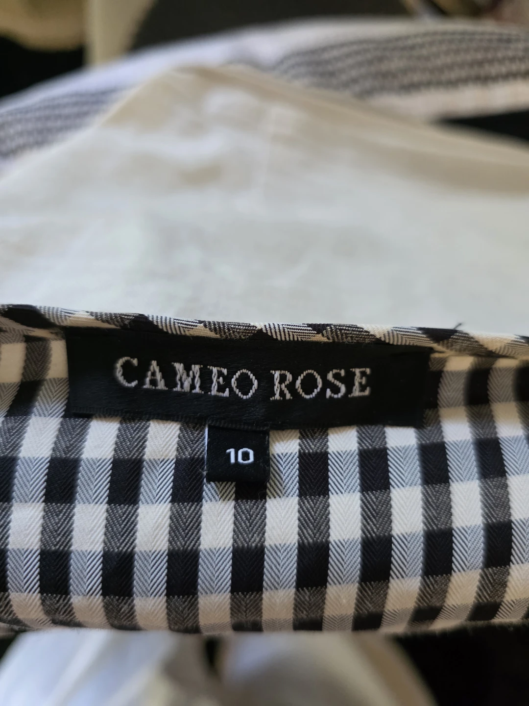 Cameo Rose Black and White Gingham Dress - Size 10 - photo 2