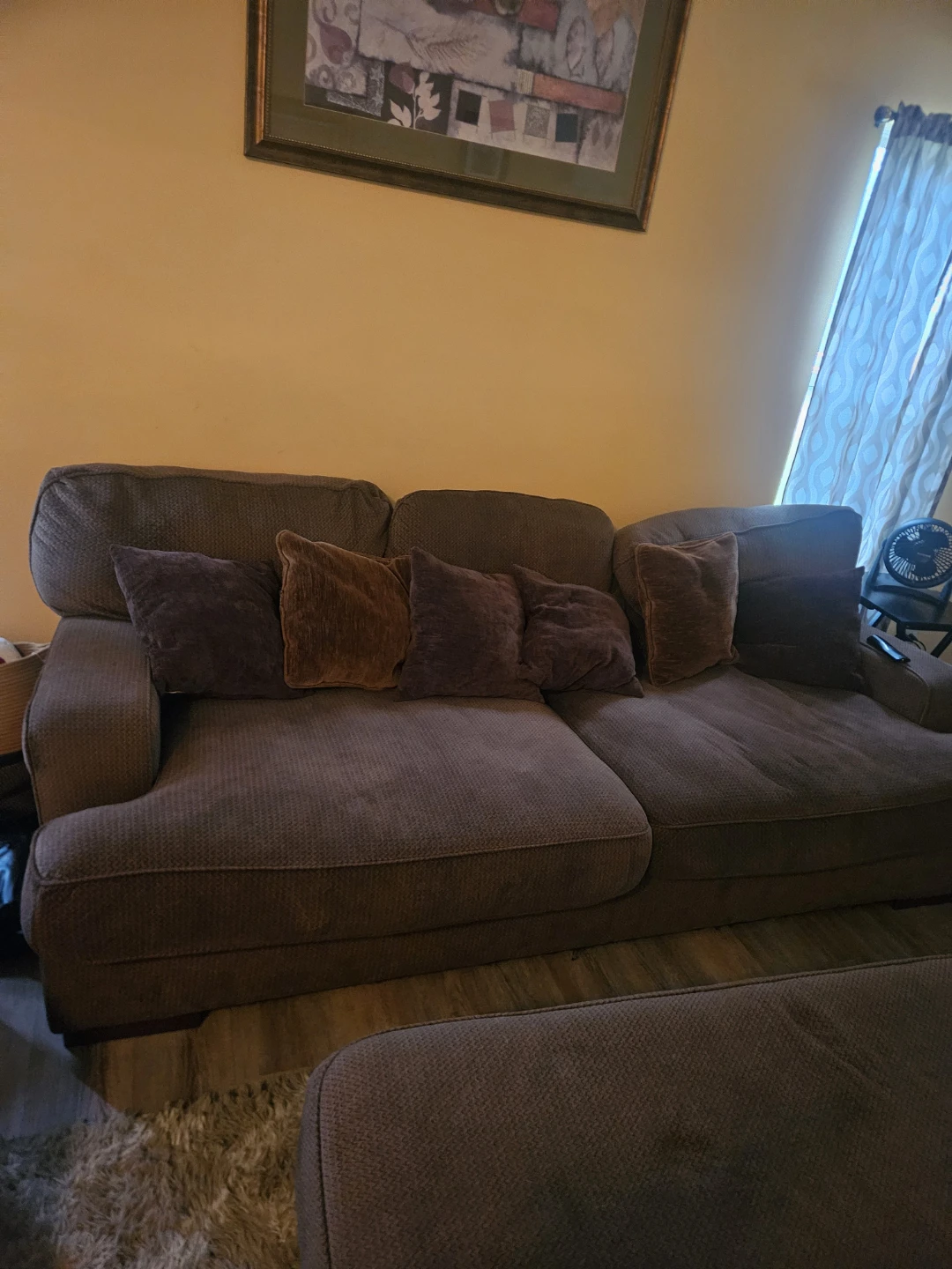 Brown Sectional Sofa with Pillows - photo 2