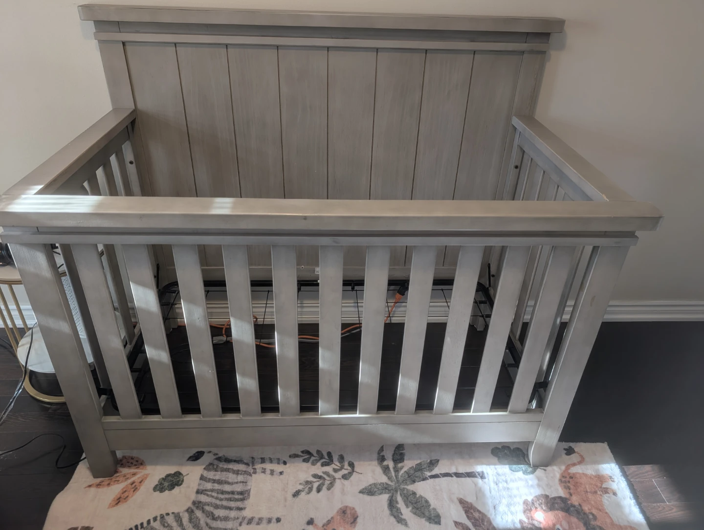 Grey Sanibel Wooden Crib with Newton Mattress