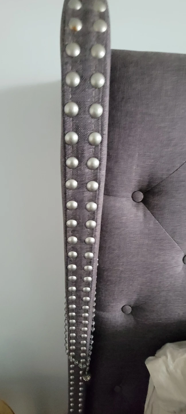 Tufted Wingback Bed Frame with Nailhead Trim - photo 3