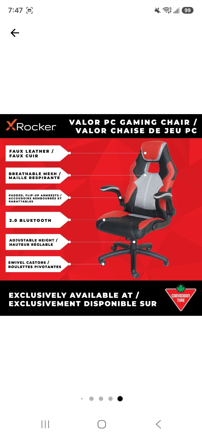 X Rocker Valor 2.0 Gaming Chair - Red/Black - photo 3