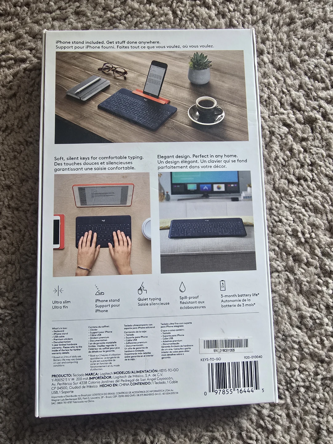 Logitech Keys-To-Go Wireless Bluetooth Keyboard, Blue - photo 2