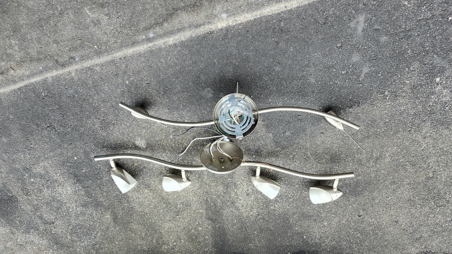 Two Brushed Nickel Track Lighting Fixtures