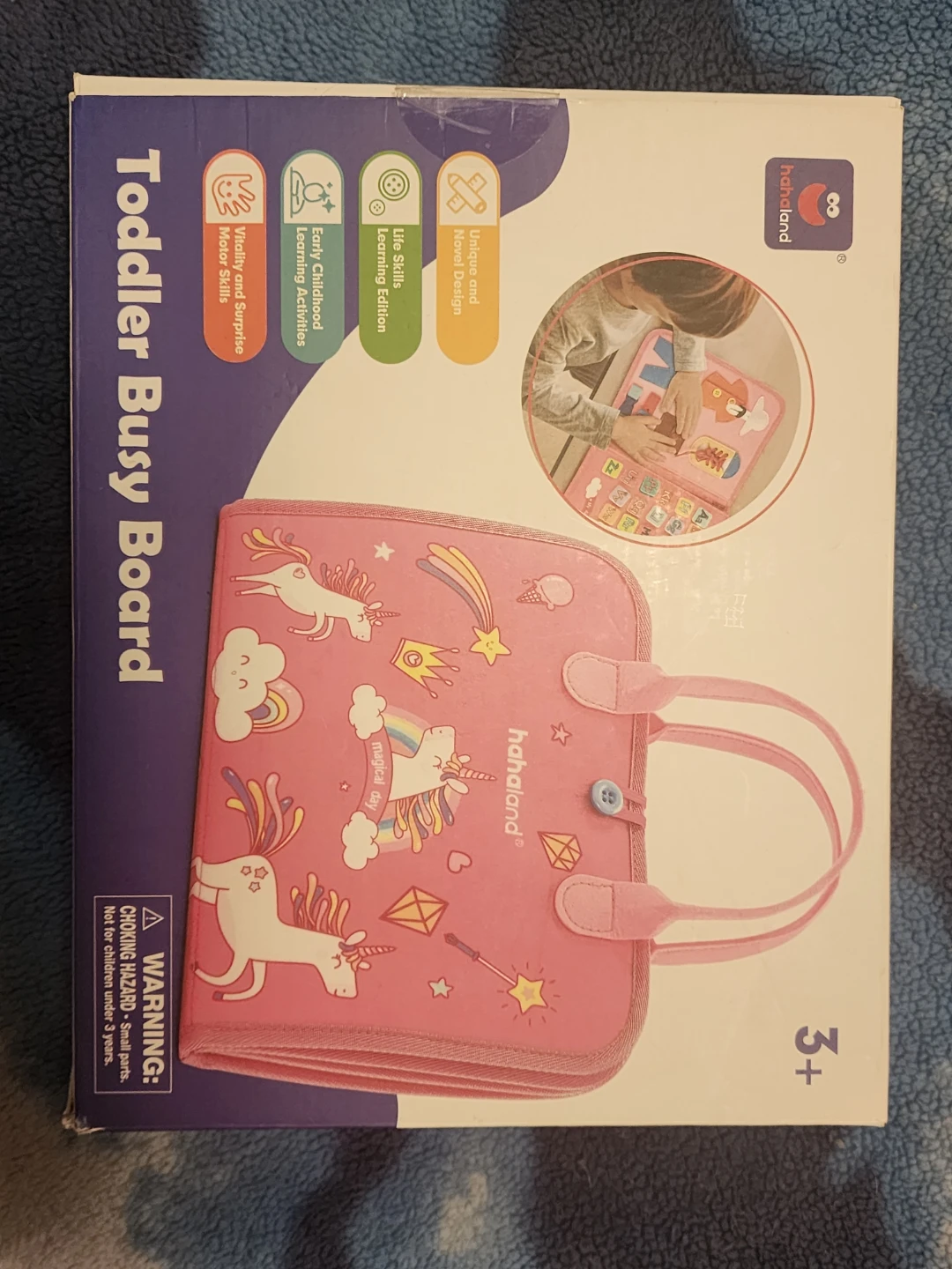 Hahaland Toddler Busy Board - Unicorn Pink