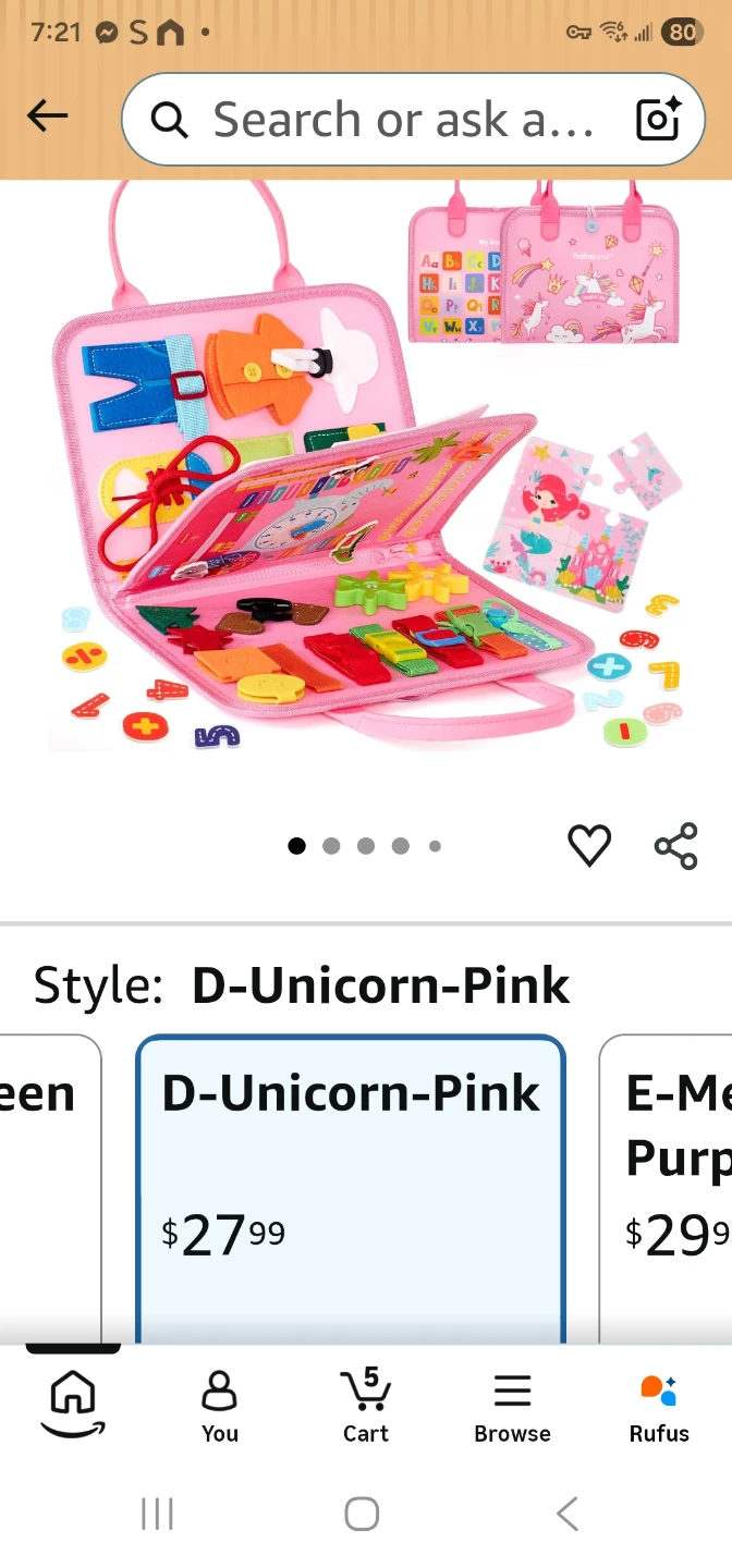 Hahaland Toddler Busy Board - Unicorn Pink - photo 4