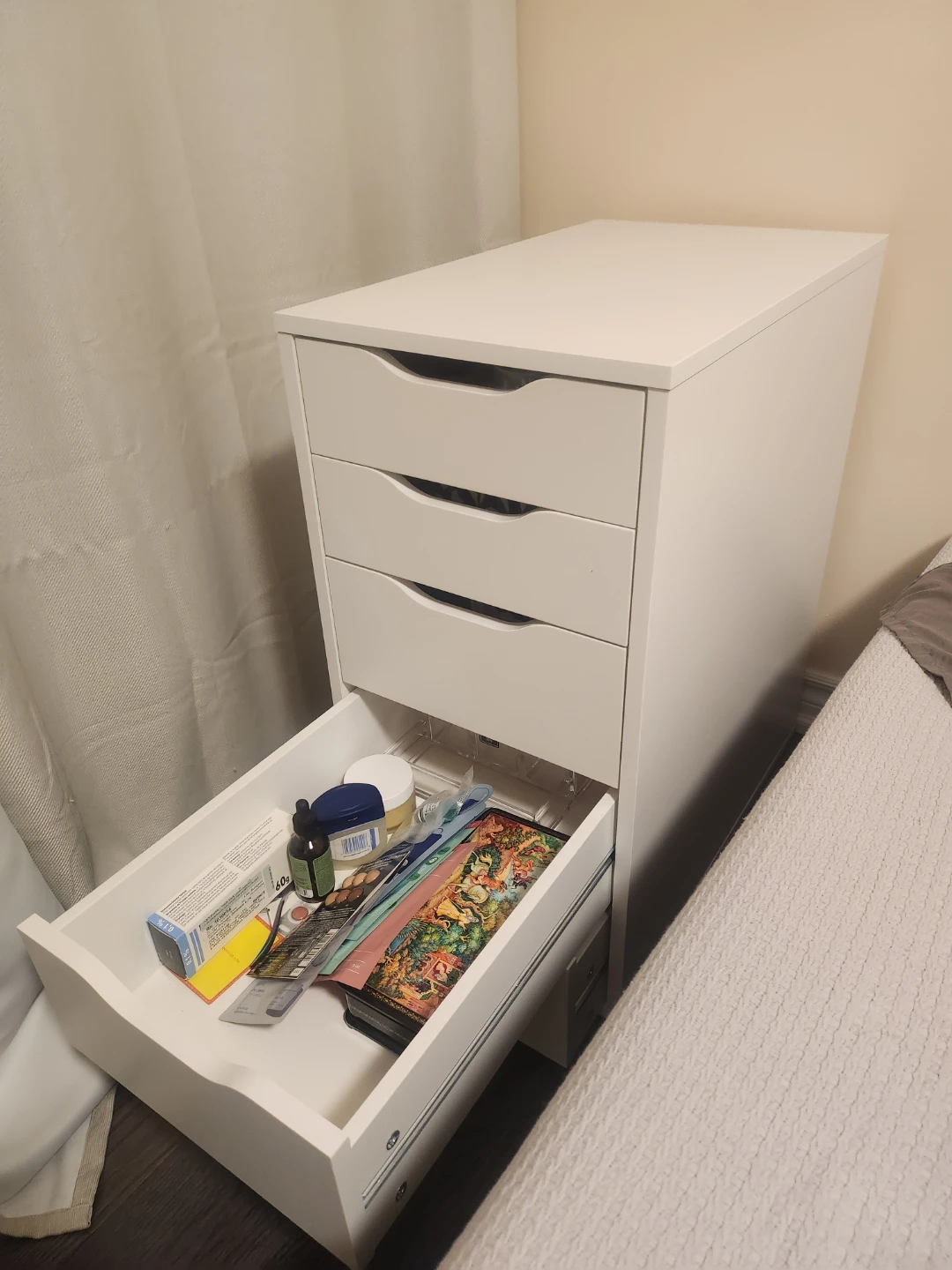 White IKEA Alex 5-Drawer unit - photo 2