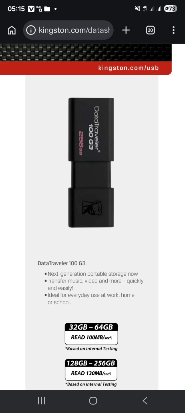 Kingston DataTraveler 100 G3 USB Flash Drive 32GB - photo 3