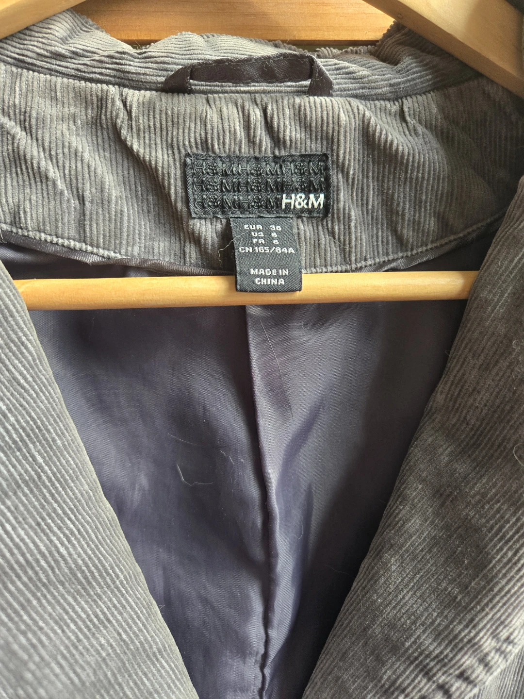 H&M Grey Corduroy Blazer - photo 3