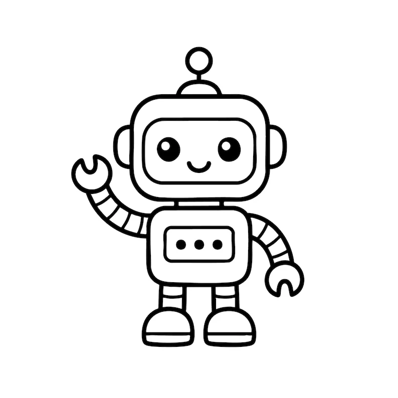 Cute Cartoon Robot Sticker ⚽