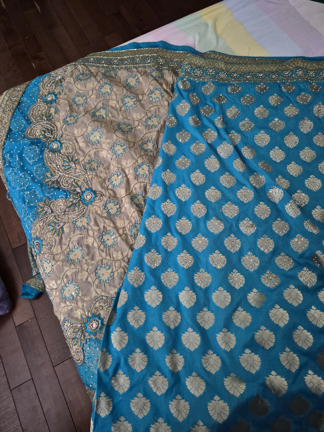 Embellished Blue Saree designer