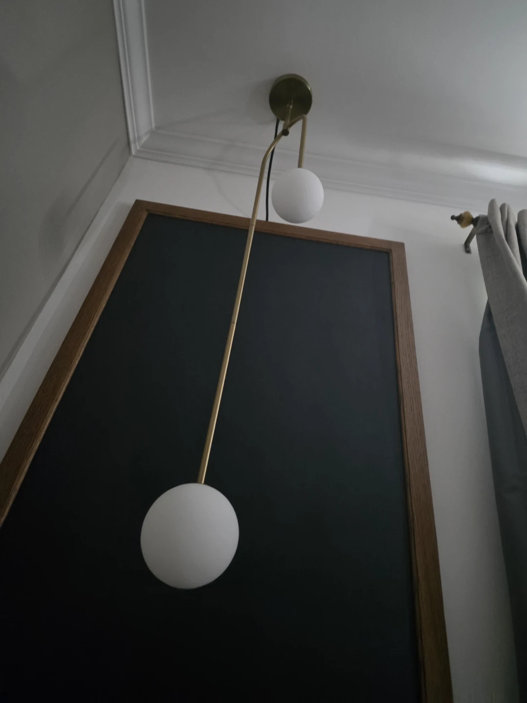 Modern Gold Pendant Light with Frosted Globe Shade