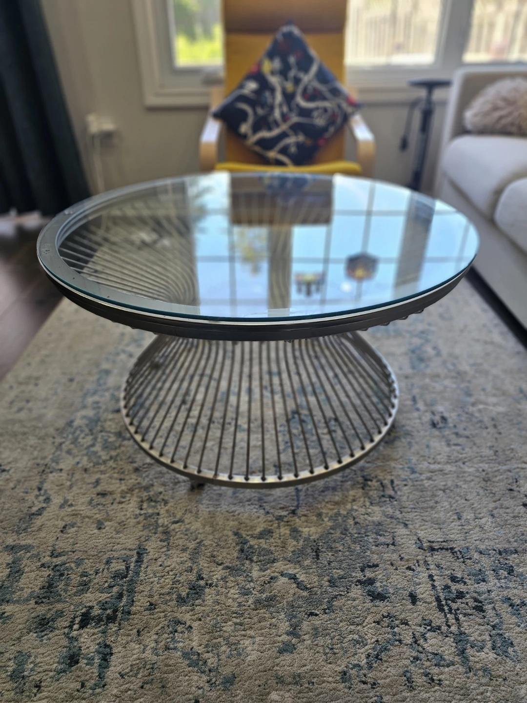 Round Cofee Table – Metal Base with Wheels - photo 3