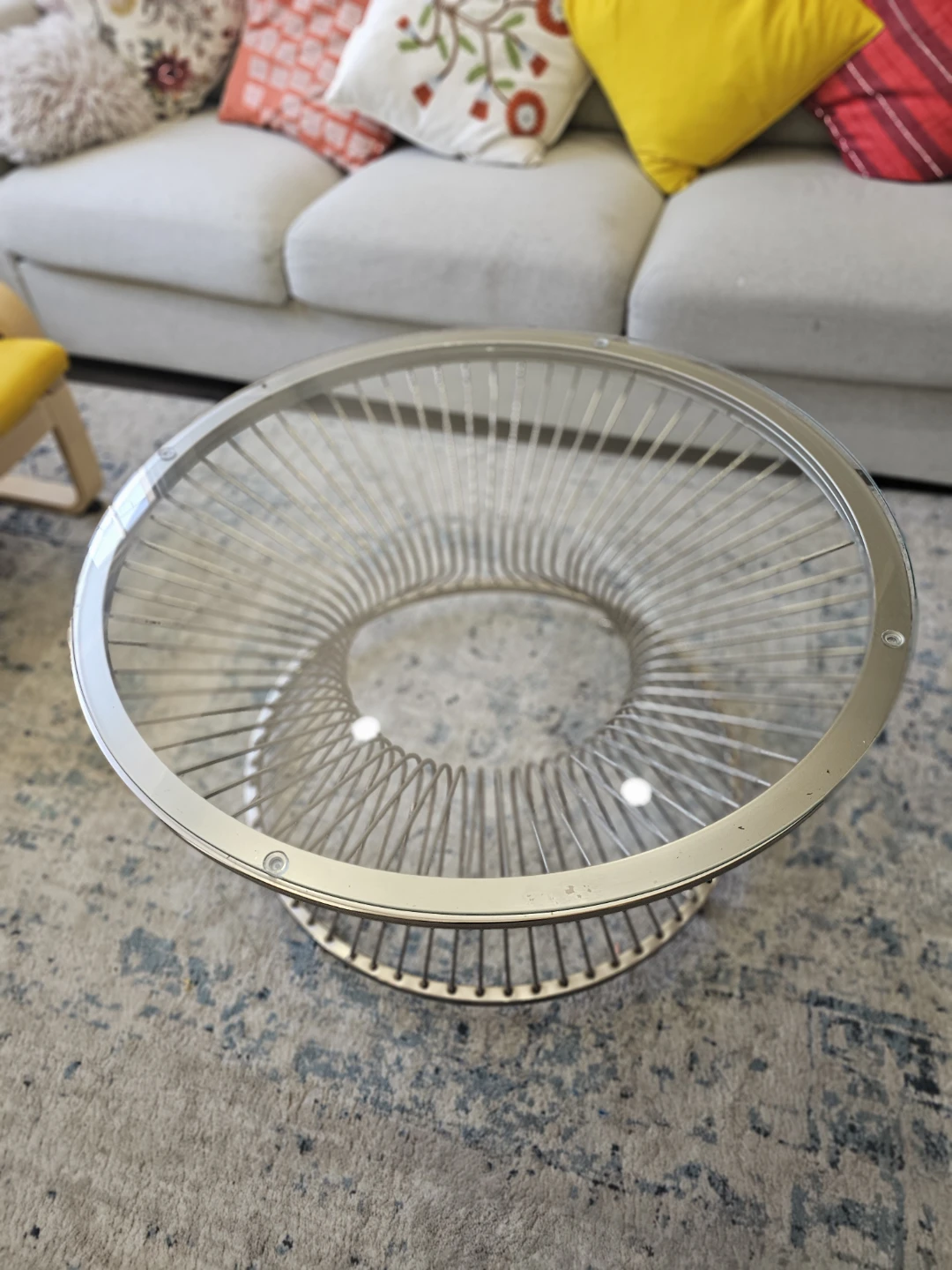 Round Cofee Table – Metal Base with Wheels - photo 4