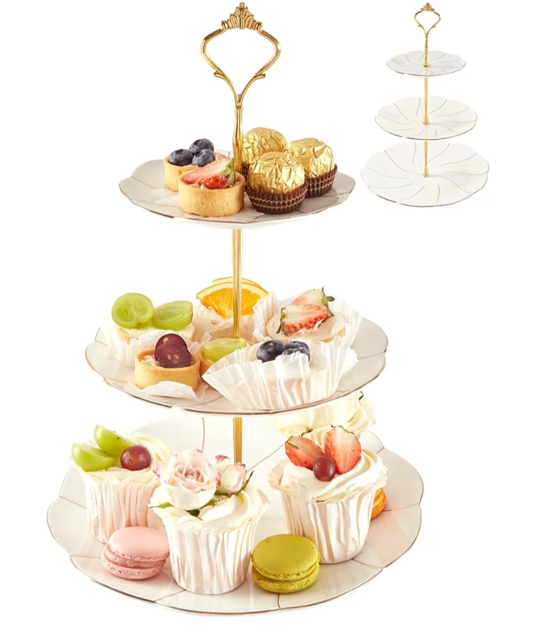 DUJUST 3-Tier Cupcake Stand