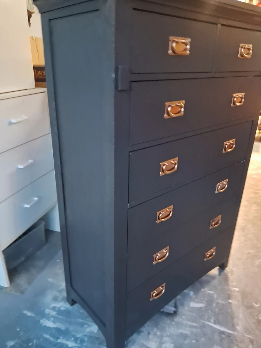 Dark Grey Tall Dresser with Copper Handles - photo 4