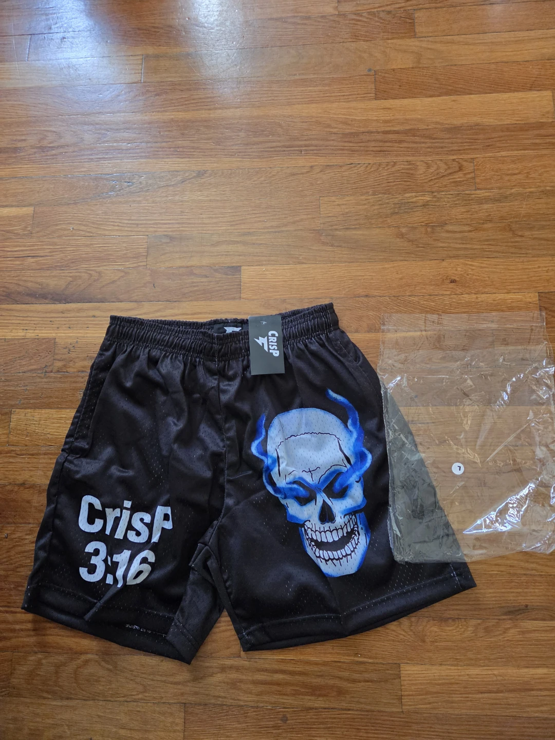 Crisp 3:16 Skull Mesh Shorts Size L