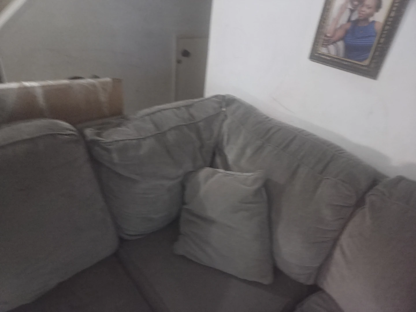 Grey Sectional Sofa and Two Black Chairs - photo 3