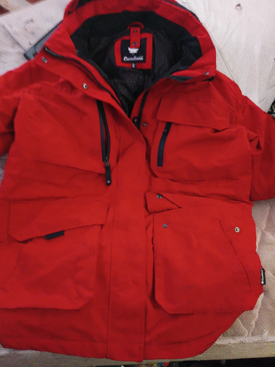 Red Canadiana Winter Parka