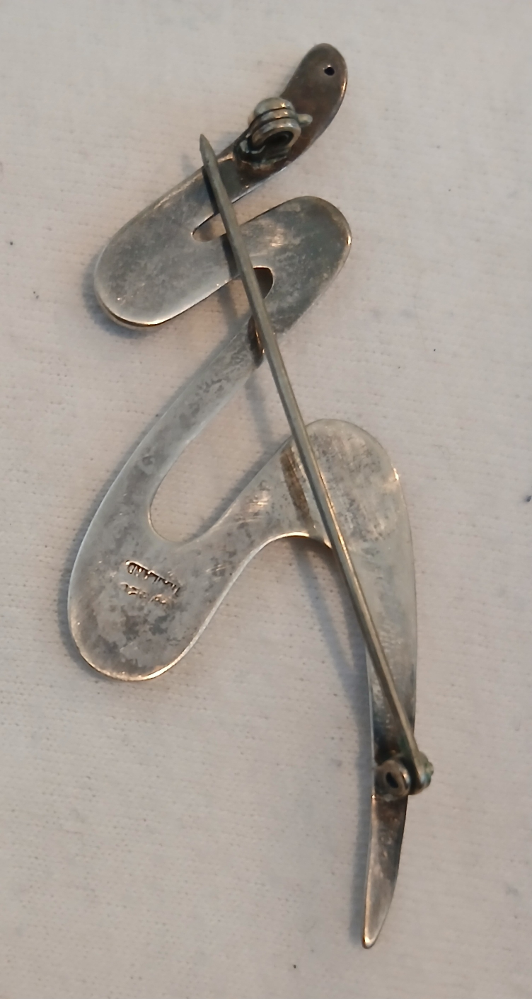 Sterling Silver Abstract Brooch Pin - photo 2