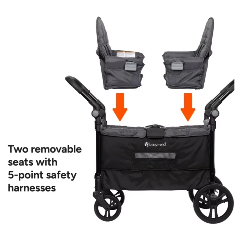 NEW Baby Trend Quest PLUS 3-in-1 Stroller Wagon Dash Black - photo 3