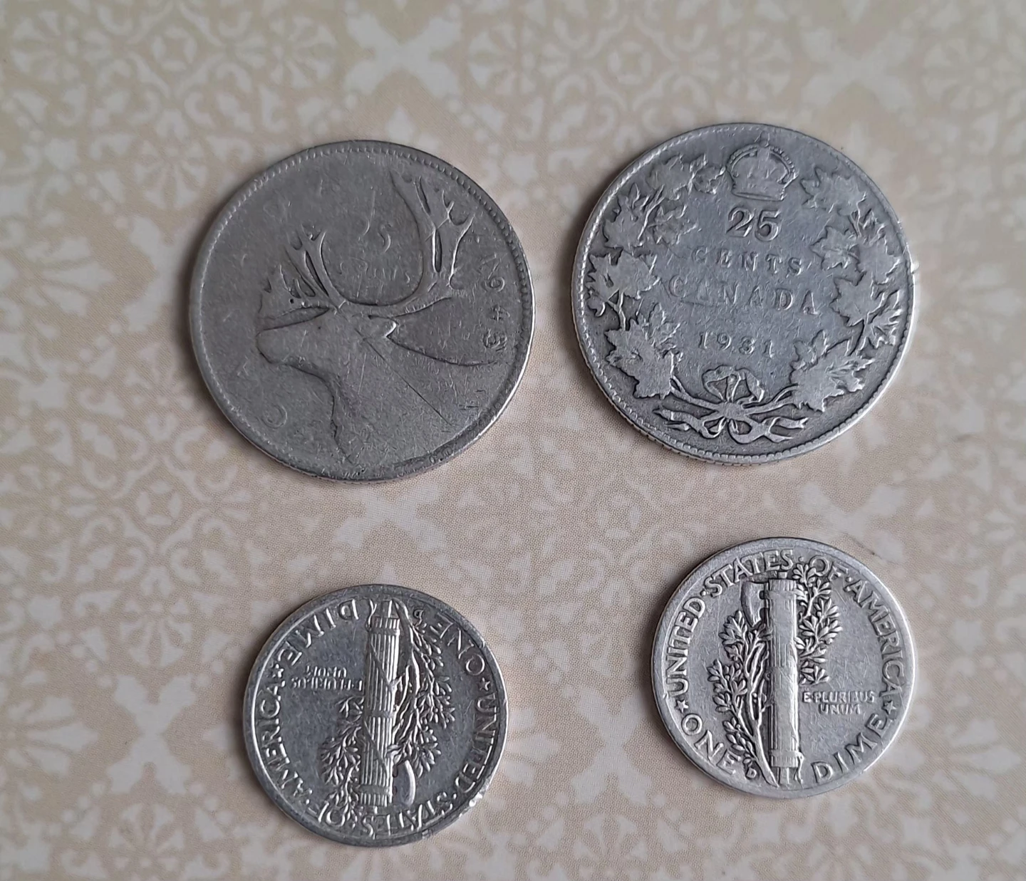 Canadian Quarters and US Dimes - photo 2