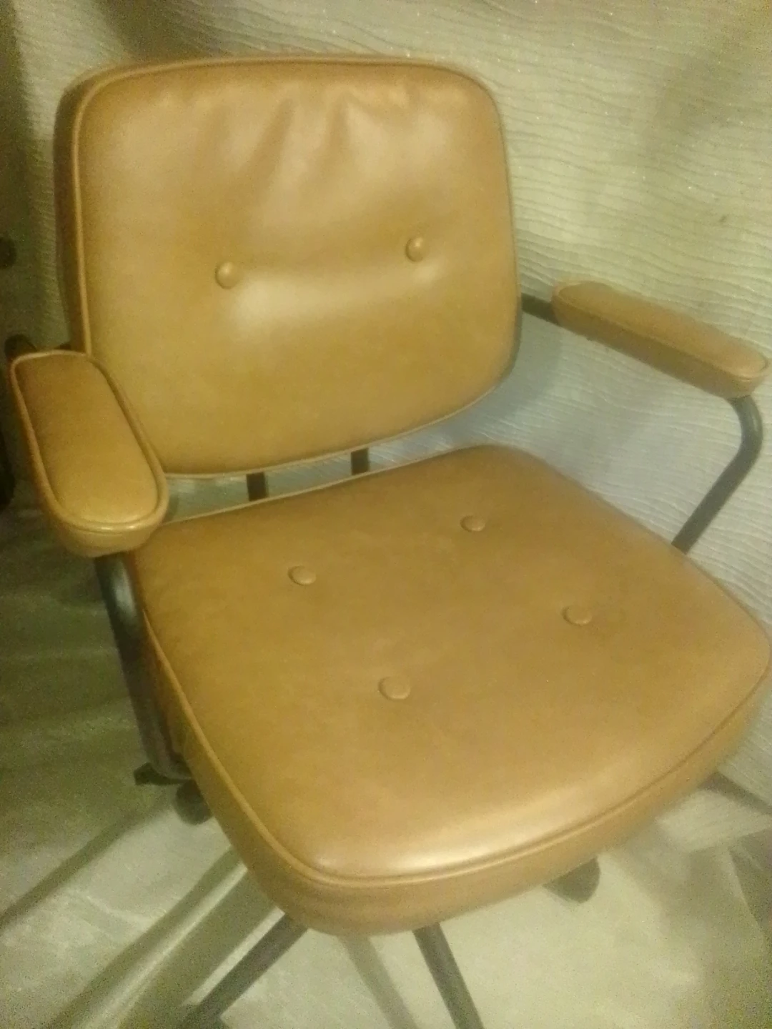 Tan Faux Leather Office Chair