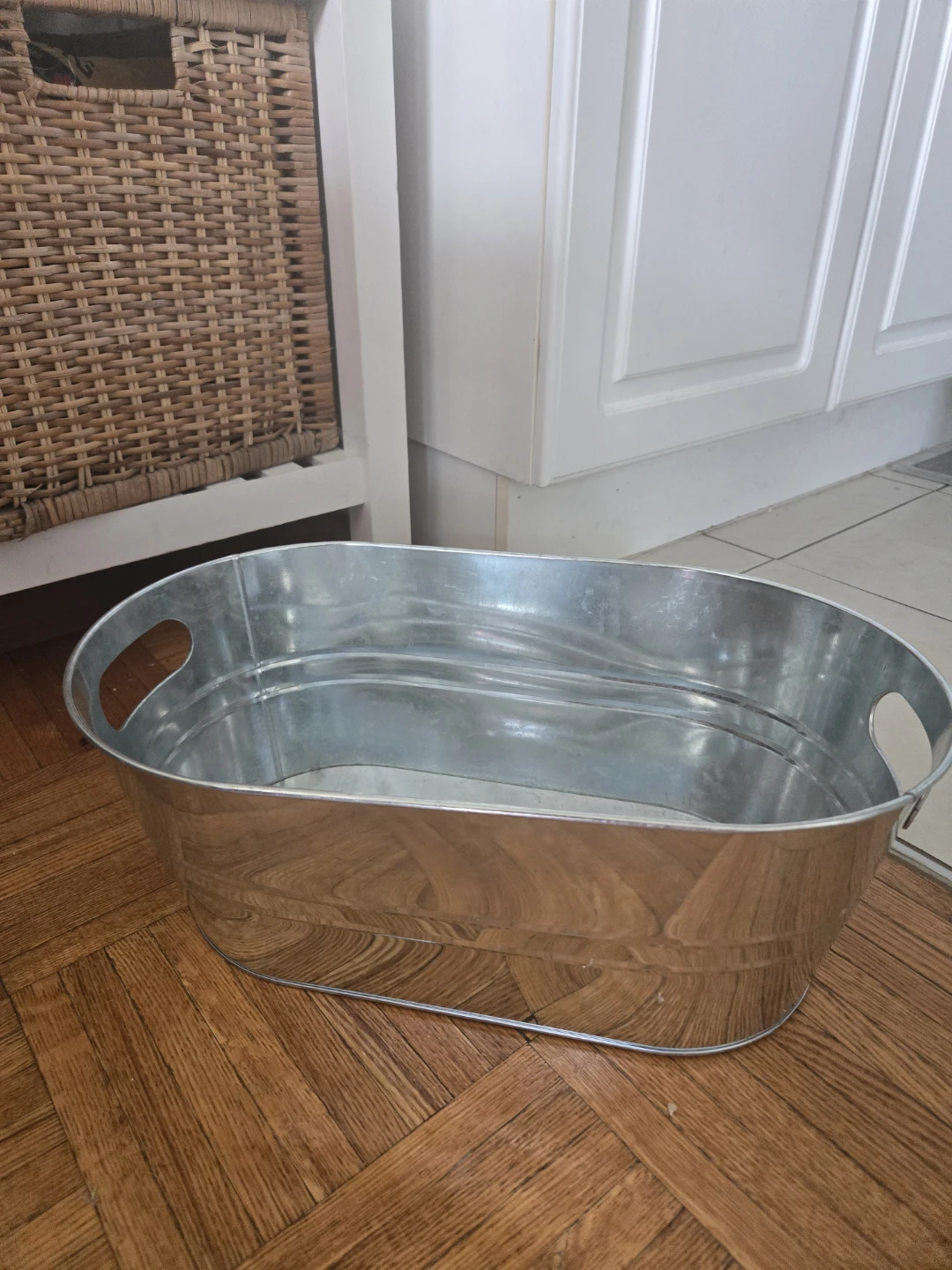 Galvanized Metal Oval Tub with Handles - photo 2