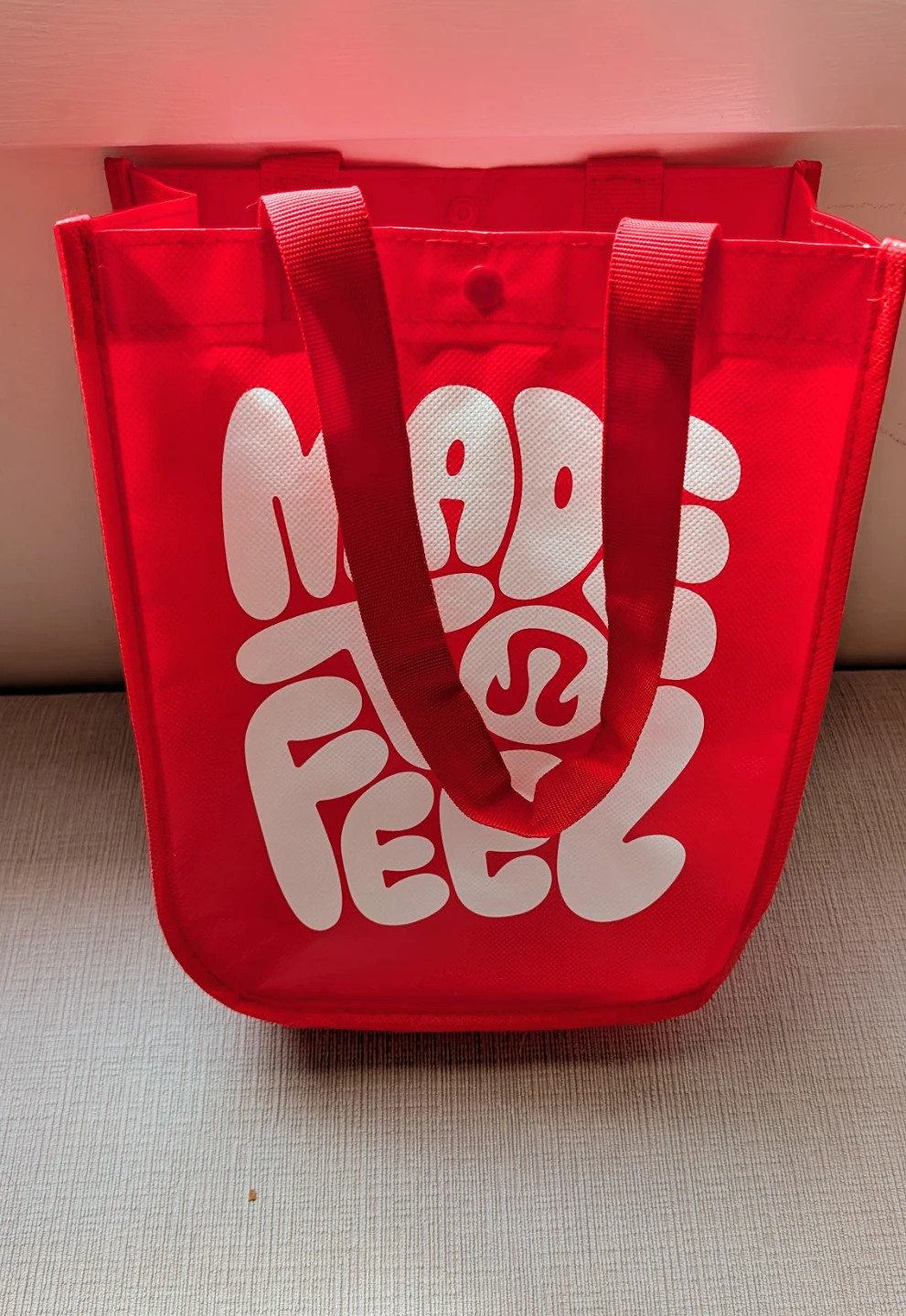 Brand New Lululemon Red "Made to Feel" Tote Bag