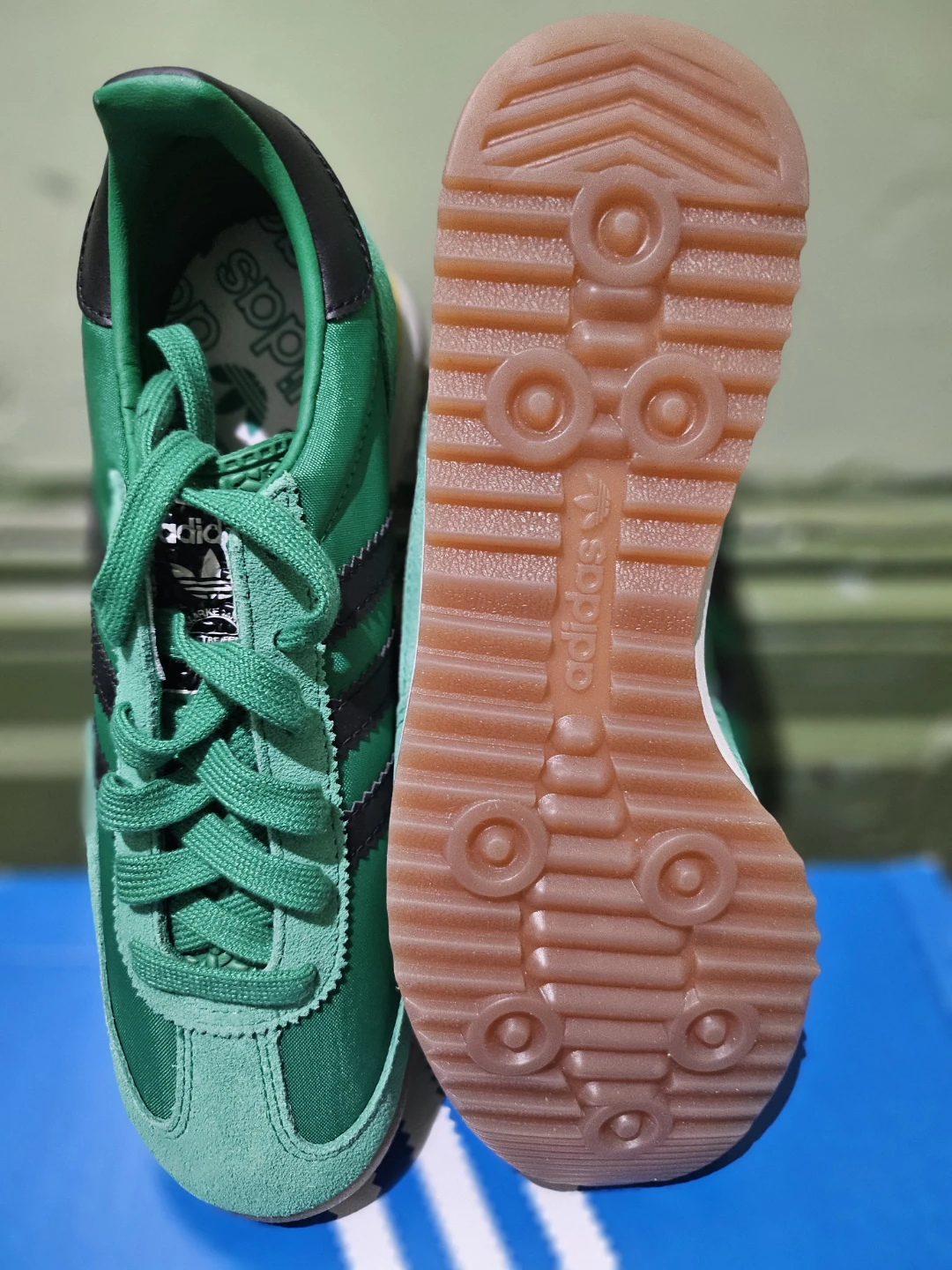 Adidas SL 72 Green Suede & Nylon Sneakers - photo 5