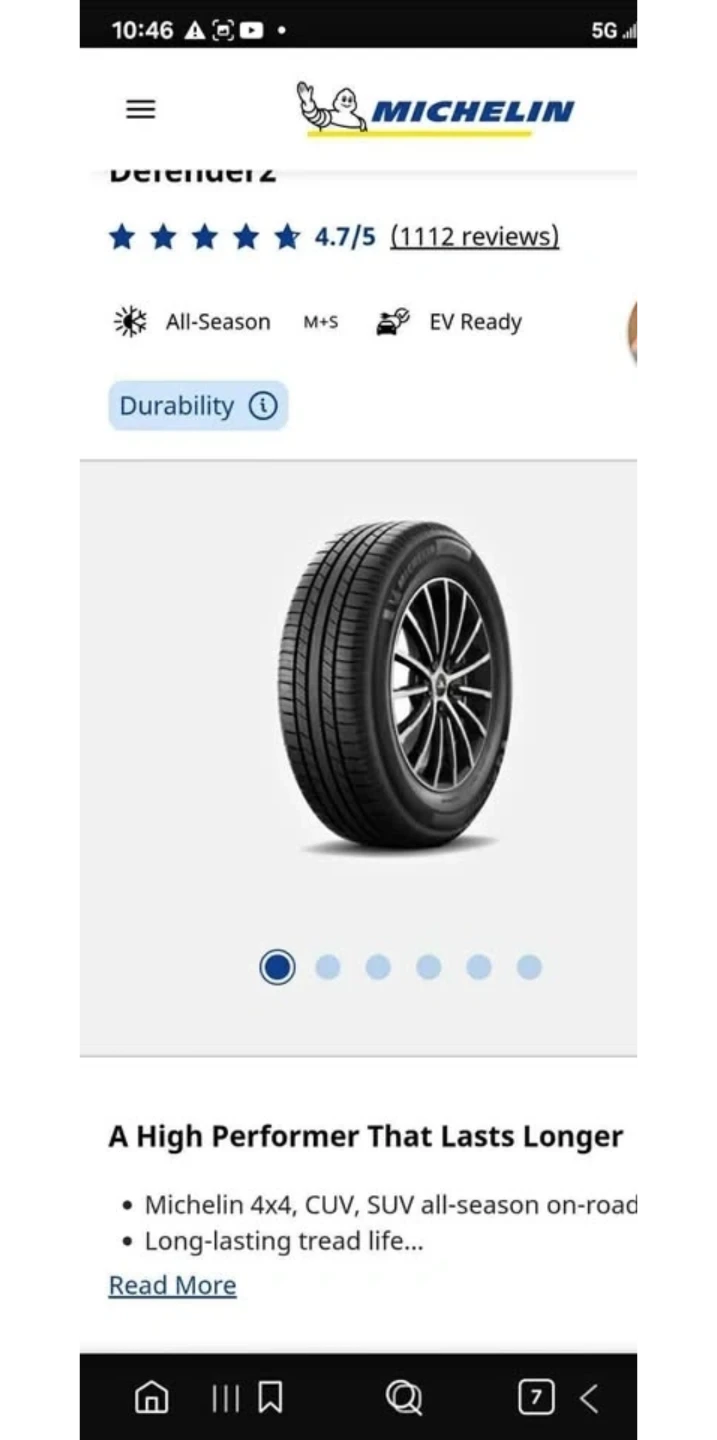 (4x) Michelin Defender2 Toyota Tires & Rims (215/65R 16)