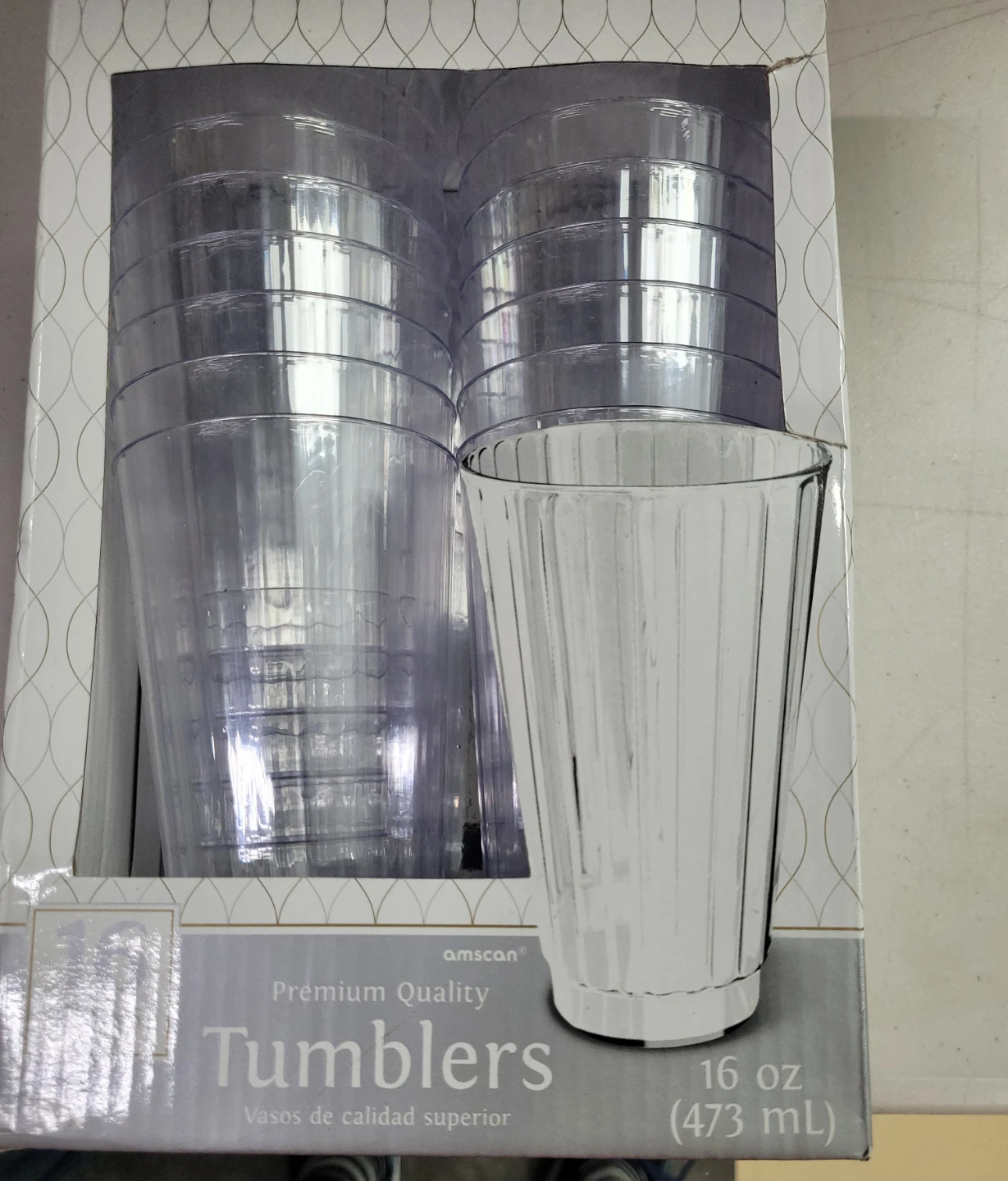 Amscan Premium Quality Tumblers, 16 oz (473 mL)