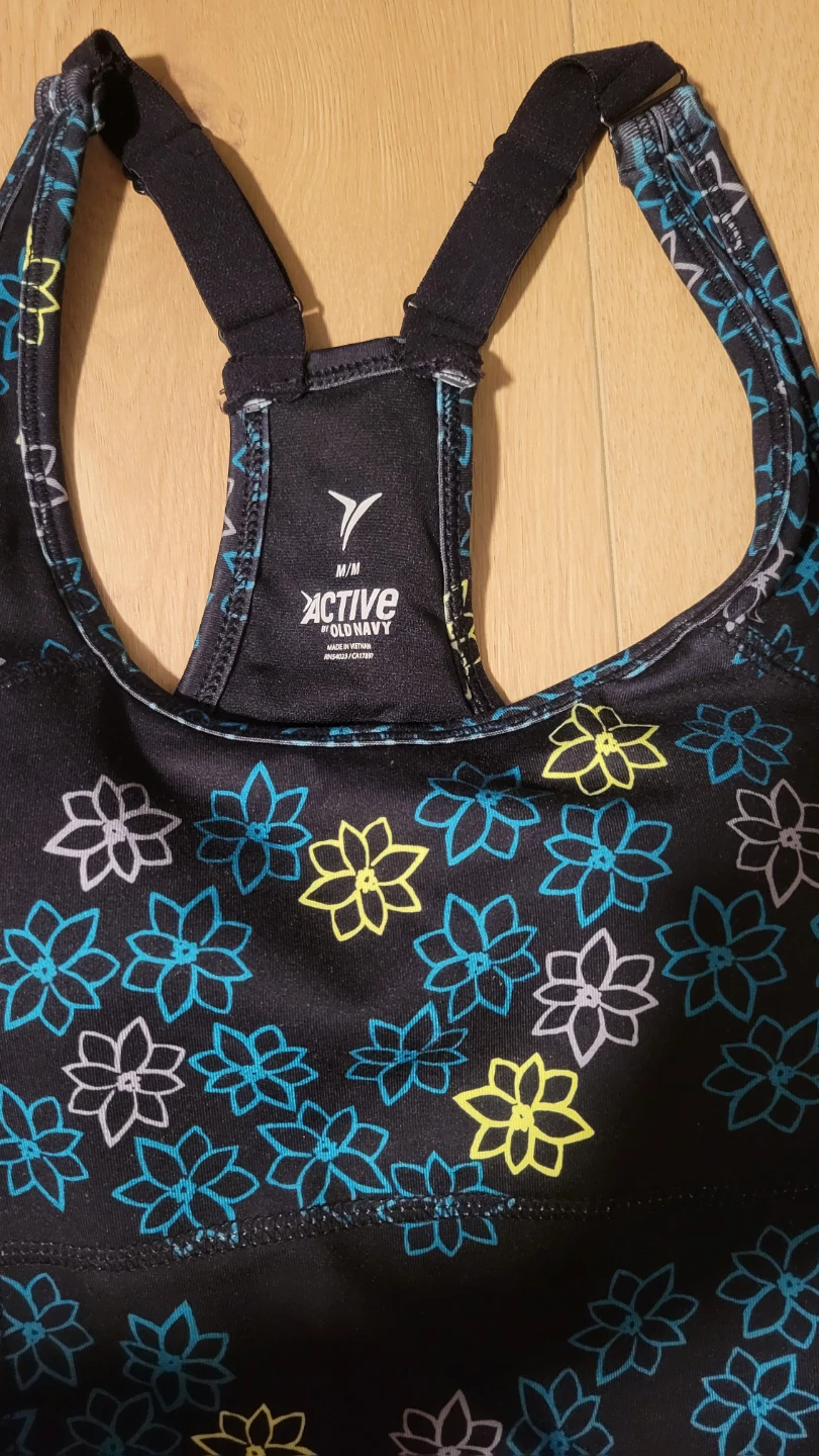 Old Navy Active Women's Tank Top M/M Black Floral - photo 4