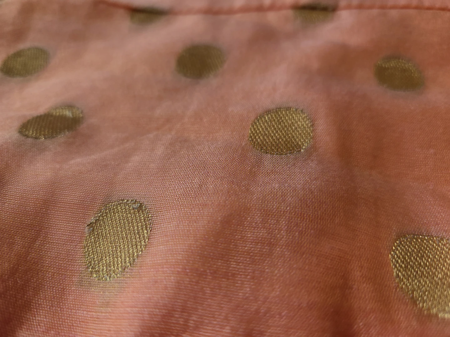 Peach and Gold Polka Dot Anarkali Dress - photo 2
