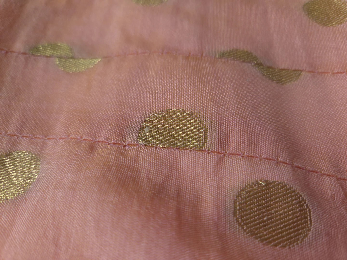 Peach and Gold Polka Dot Anarkali Dress - photo 3