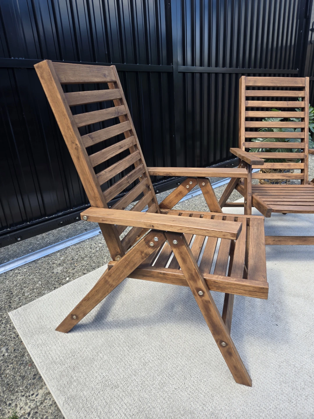 2 newly refinished ikea applaro folding chairs