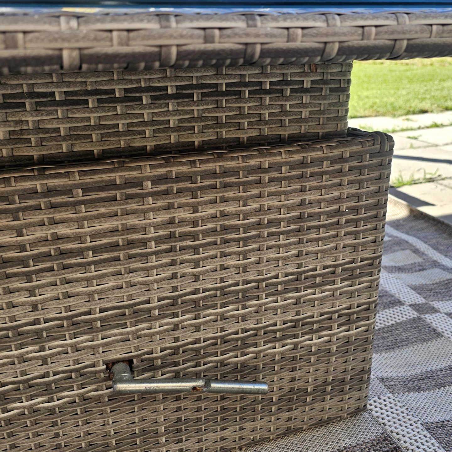 Wicker Coffee Table with Glass Top - photo 2