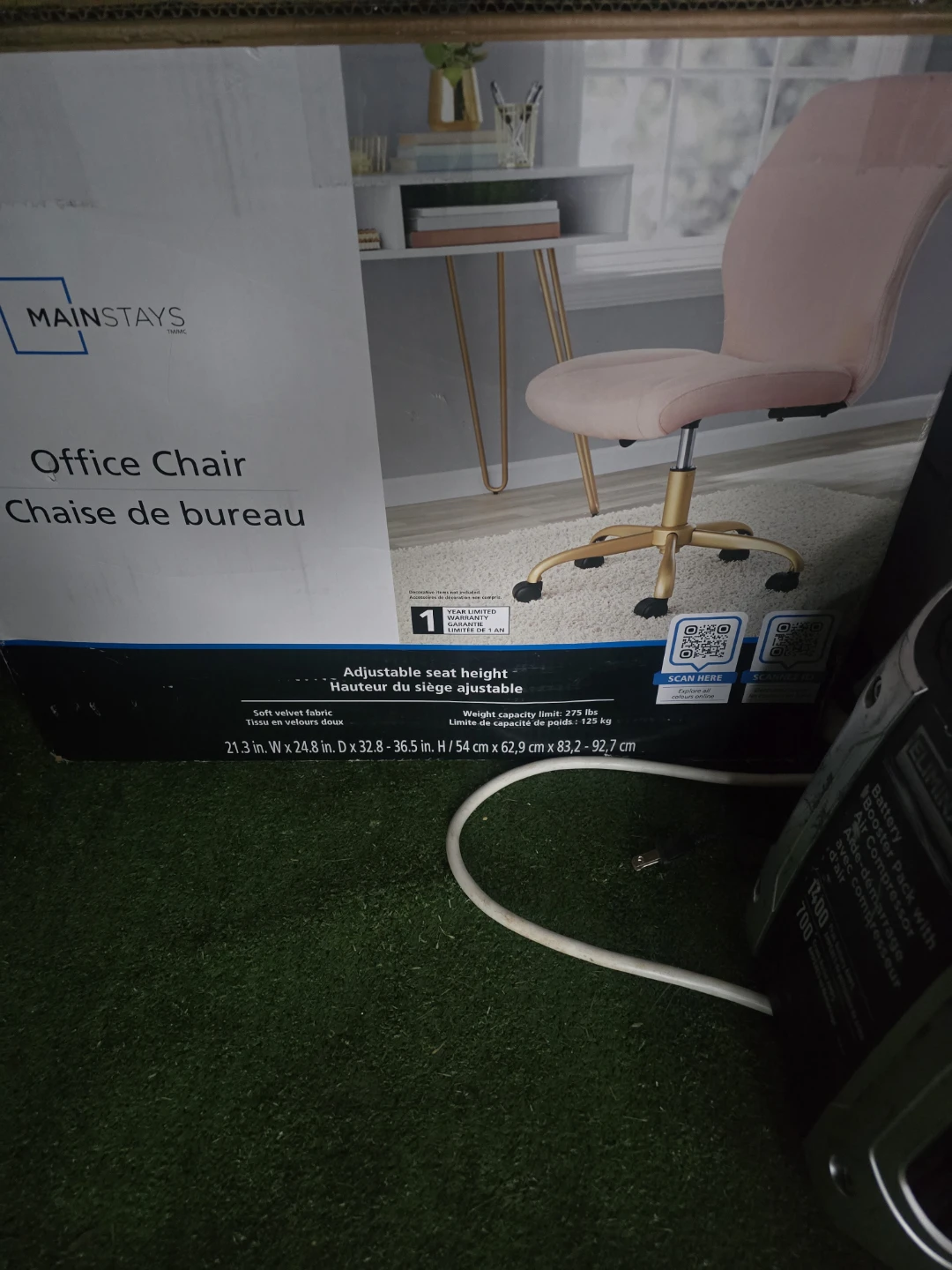 Mainstays Office Chair - Pink Velvet brand new in box
