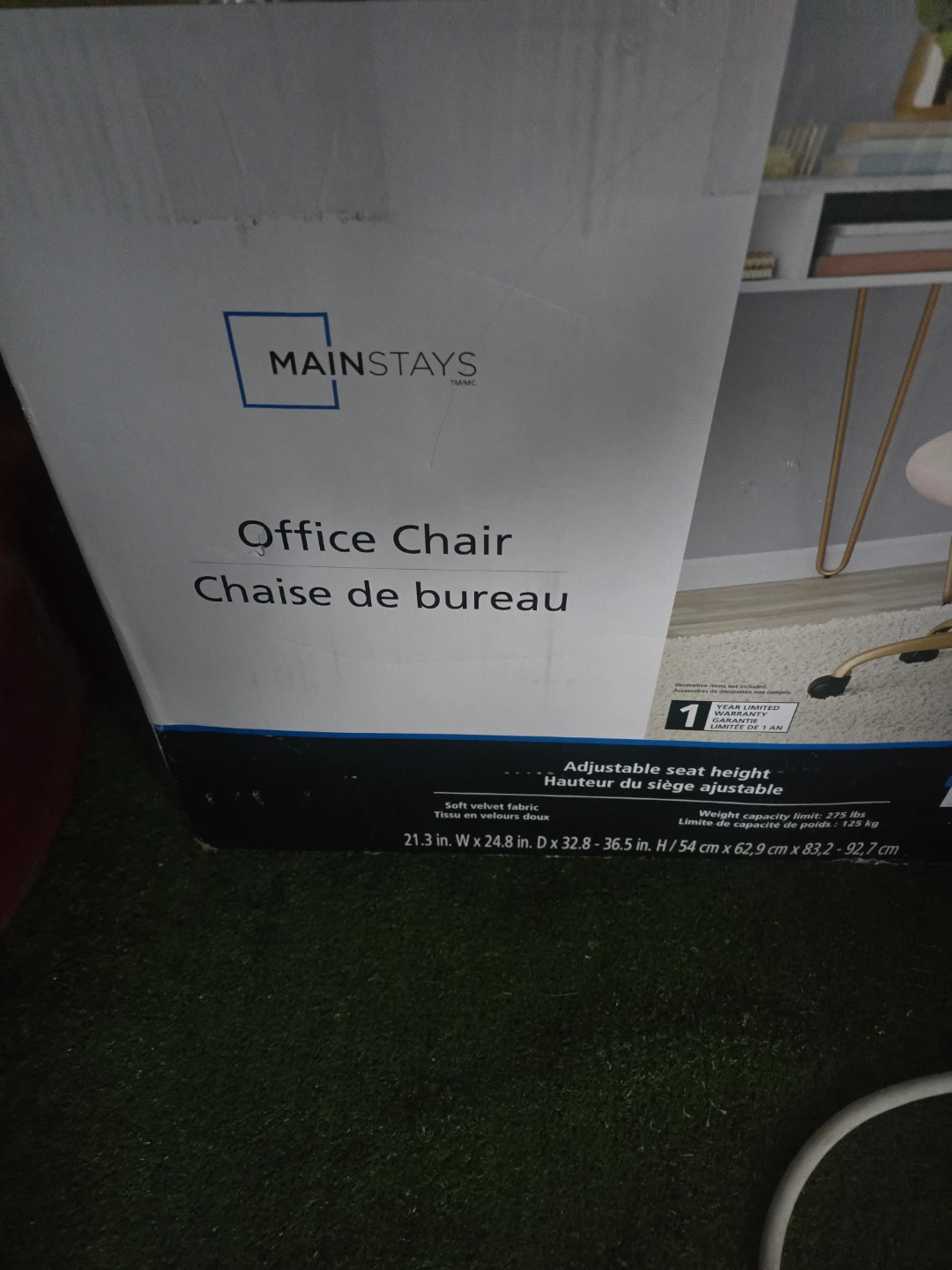 Mainstays Office Chair - Pink Velvet brand new in box - photo 3